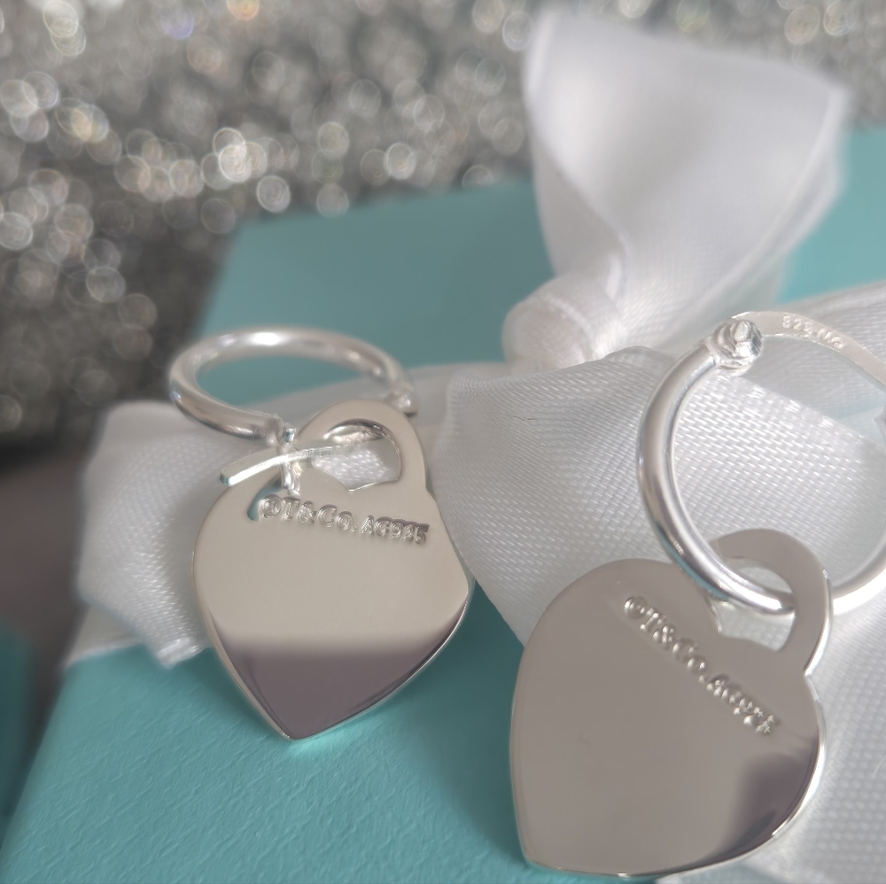 TIFFANY & CO  Heart Charm Earrings